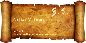 Zalka Vilmos névjegykártya